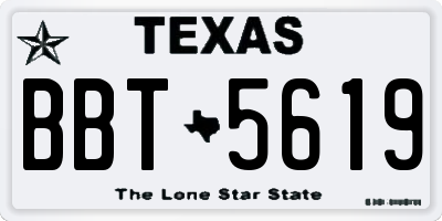 TX license plate BBT5619