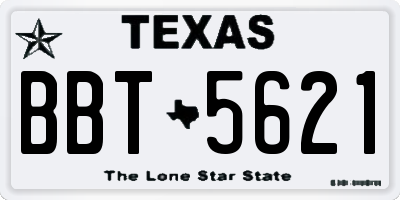 TX license plate BBT5621
