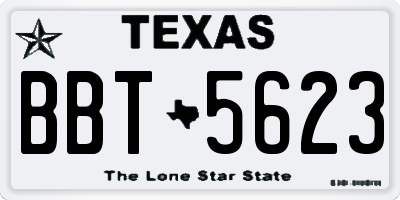 TX license plate BBT5623