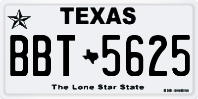 TX license plate BBT5625