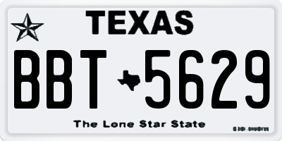 TX license plate BBT5629