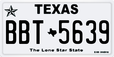 TX license plate BBT5639