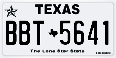 TX license plate BBT5641