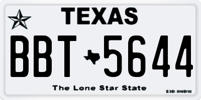 TX license plate BBT5644