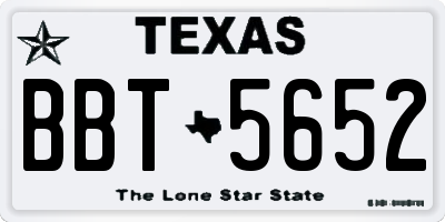 TX license plate BBT5652