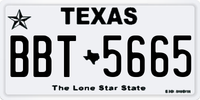 TX license plate BBT5665