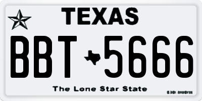 TX license plate BBT5666