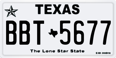 TX license plate BBT5677