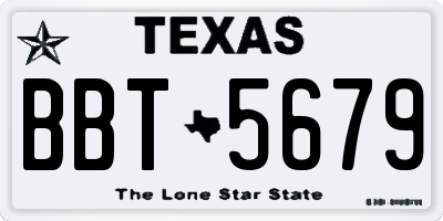 TX license plate BBT5679