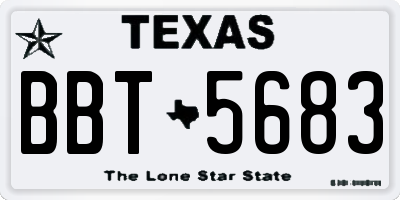 TX license plate BBT5683