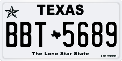TX license plate BBT5689