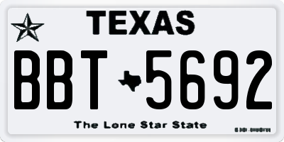 TX license plate BBT5692