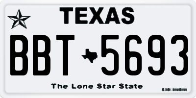 TX license plate BBT5693