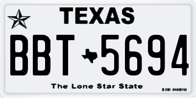 TX license plate BBT5694