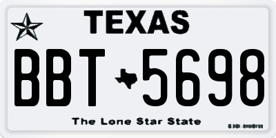 TX license plate BBT5698