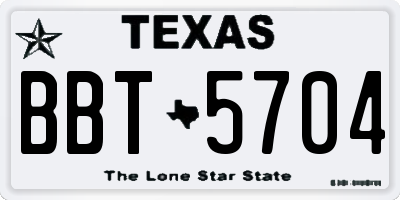 TX license plate BBT5704