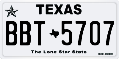TX license plate BBT5707
