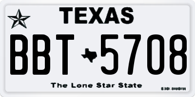 TX license plate BBT5708