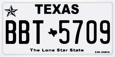 TX license plate BBT5709