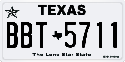 TX license plate BBT5711