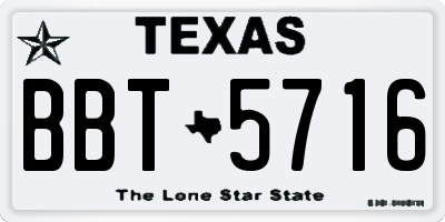 TX license plate BBT5716