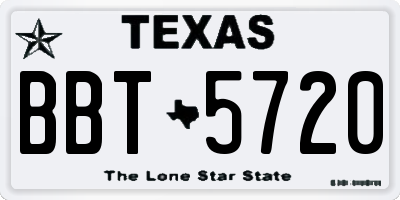 TX license plate BBT5720