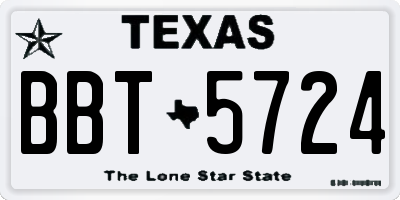 TX license plate BBT5724
