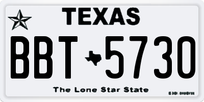 TX license plate BBT5730