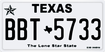 TX license plate BBT5733