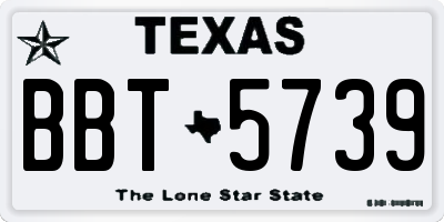 TX license plate BBT5739