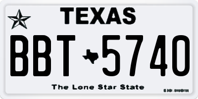 TX license plate BBT5740