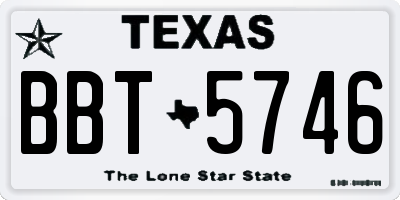 TX license plate BBT5746