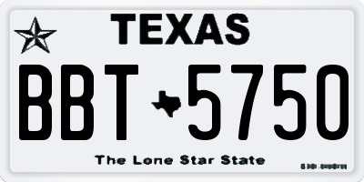 TX license plate BBT5750