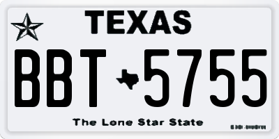 TX license plate BBT5755