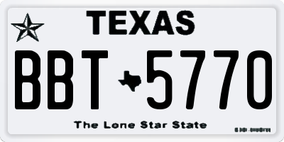 TX license plate BBT5770