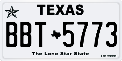 TX license plate BBT5773