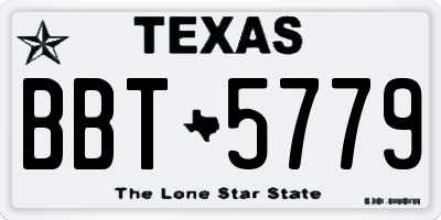TX license plate BBT5779