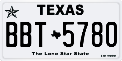 TX license plate BBT5780