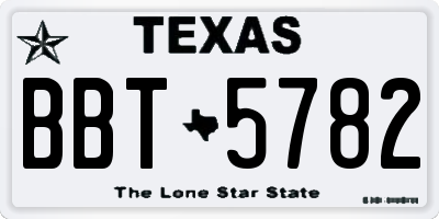 TX license plate BBT5782