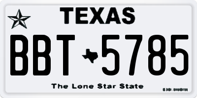 TX license plate BBT5785