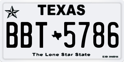TX license plate BBT5786