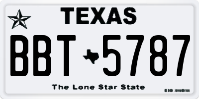 TX license plate BBT5787