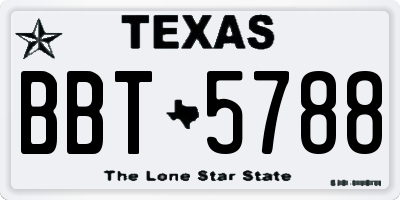 TX license plate BBT5788