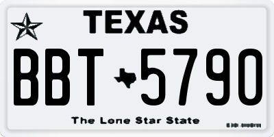 TX license plate BBT5790