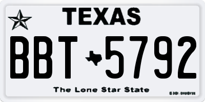TX license plate BBT5792