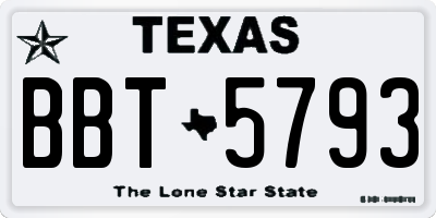 TX license plate BBT5793