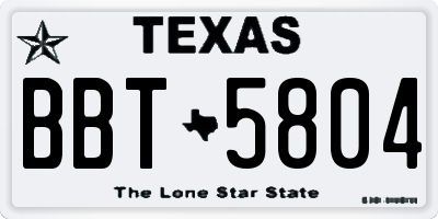 TX license plate BBT5804