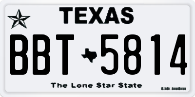 TX license plate BBT5814