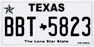 TX license plate BBT5823