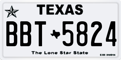 TX license plate BBT5824